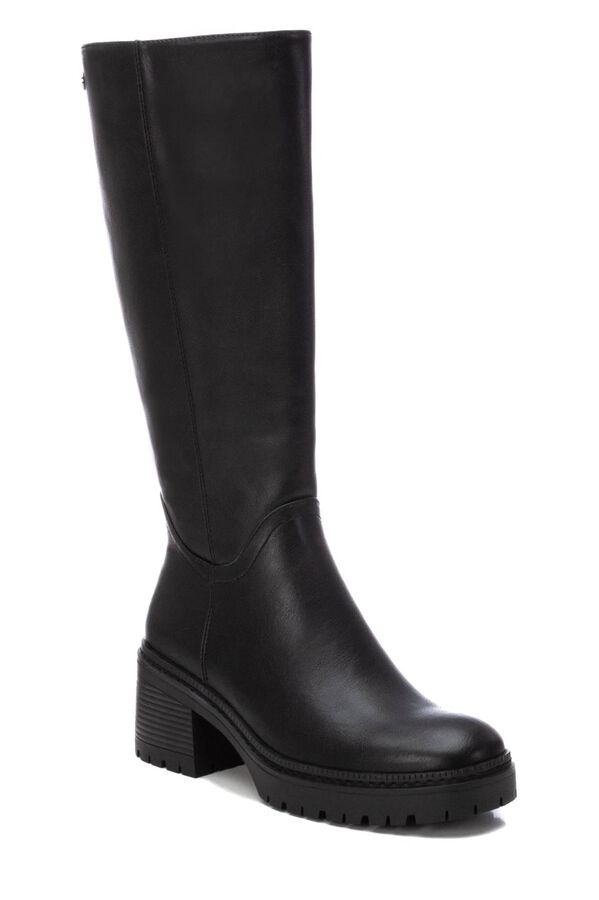 XTI Bota biker feminina com salto Preto