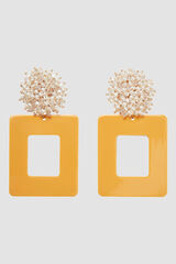 Cortefiel Pendientes de gota rectangular Amarillo