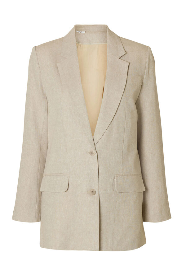 Selected Americana de lino Relaxed Fit Beige