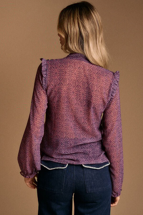 Pol&iacute;n Et Moi Camisa estampada volantes Idalia Rosa