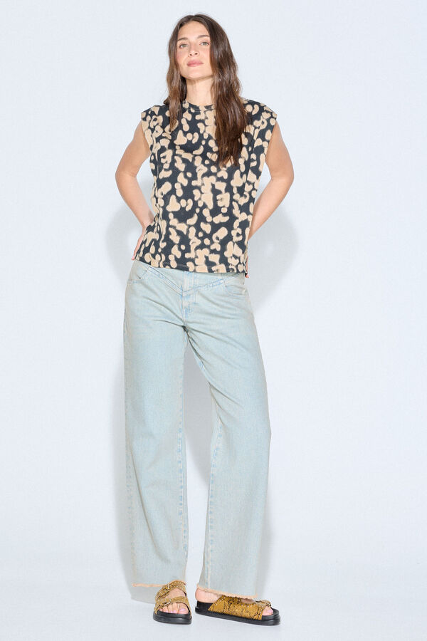 Slowlove Camiseta estampado leopardo Estampado gris