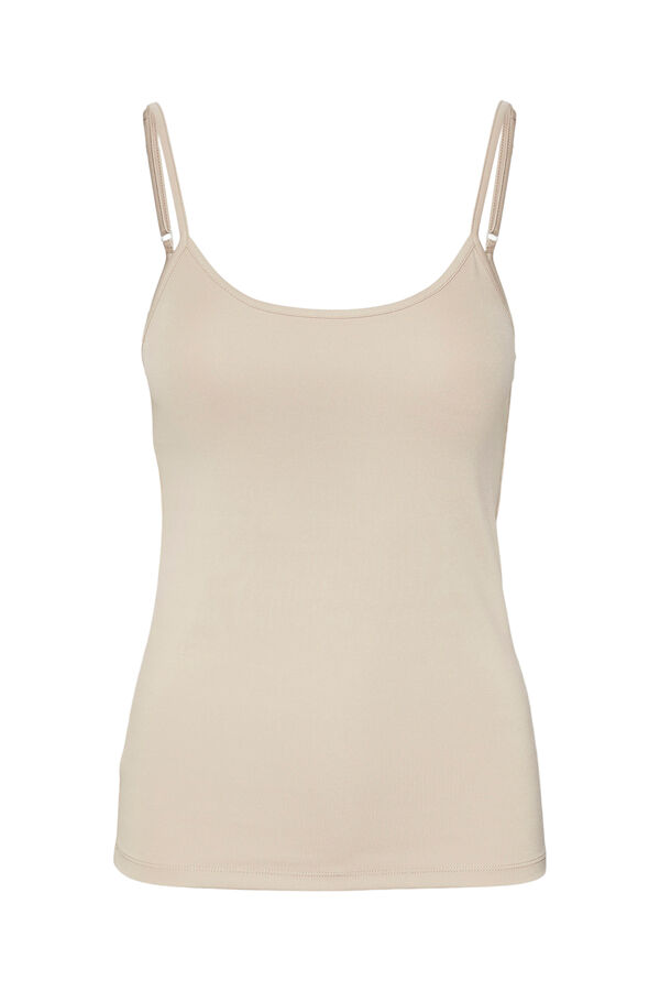 Vero Moda Top singlet el&aacute;stico Marr&oacute;n