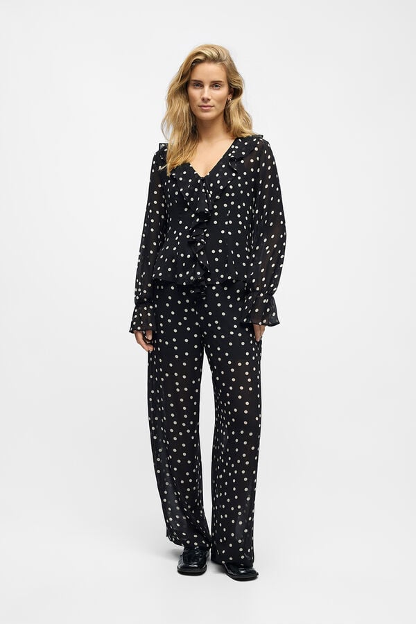 Object Blusa gasa estampada Negro