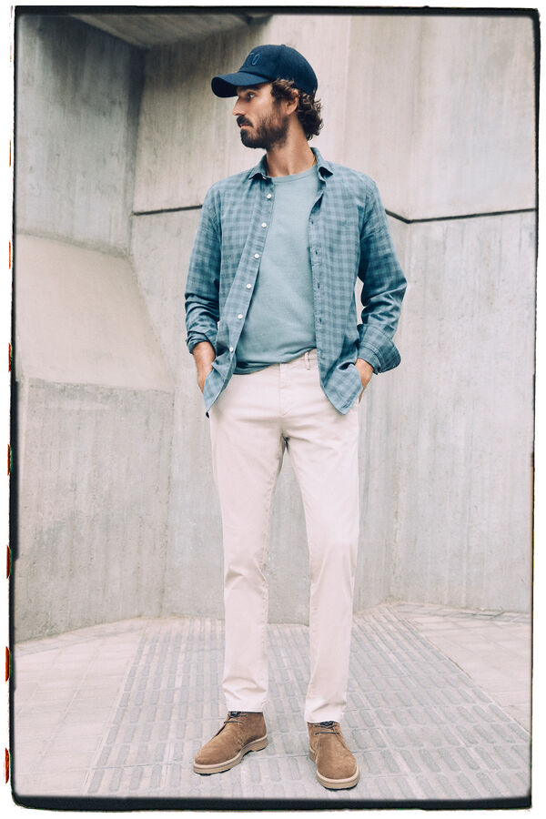 OOTO Cal&ccedil;as chino slim cintura el&aacute;stica Tostado