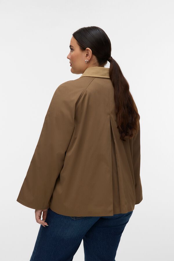 Vero Moda Curve Casaco gola de contraste tamanho grande Castanho