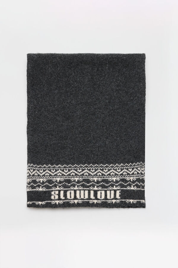 Slowlove Bufanda logo Gris oscuro