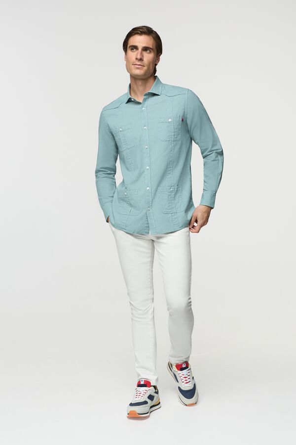 Williot Camisa Guayabera Azul