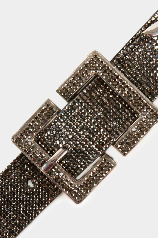 Morgan Cintur&oacute;n con strass Gris