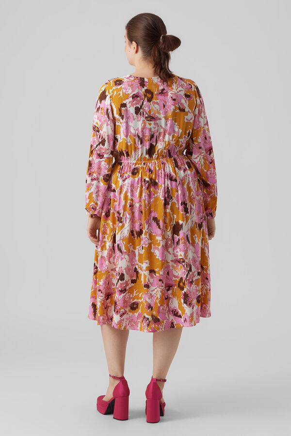 Vero Moda Curve Vestido midi talla grande Naranja