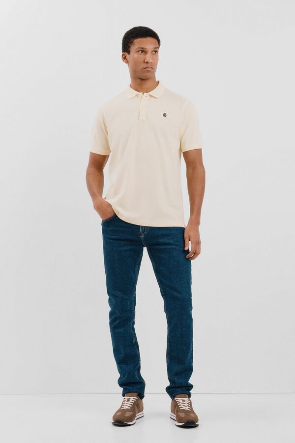 Cortefiel Polo b&aacute;sico piqu&eacute; Amarelo