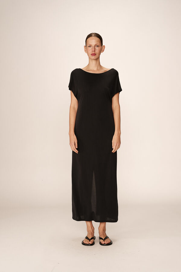 Grace & Mila Vestido largo b&aacute;sico en modal Gris oscuro