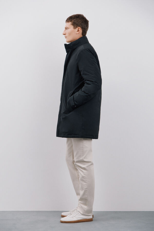 Cortefiel Impermeable con desmontable Negro