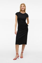 Vila Vestido midi em algod&atilde;o org&acirc;nico Preto