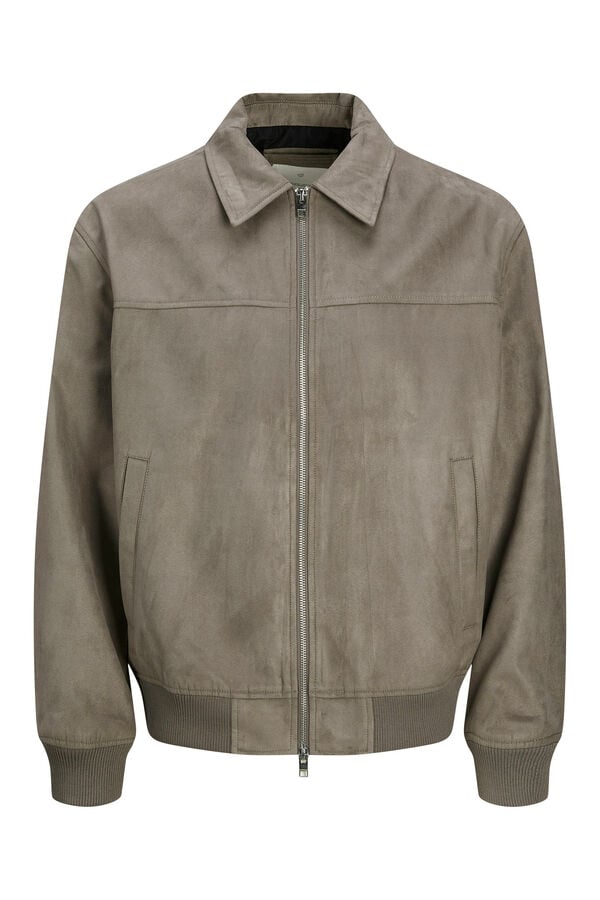 Jack & Jones Casaco bomber com gola de camisa Cinzento