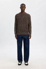 Selected Jersey cuello caja 100% algod&oacute;n org&aacute;nico Marr&oacute;n