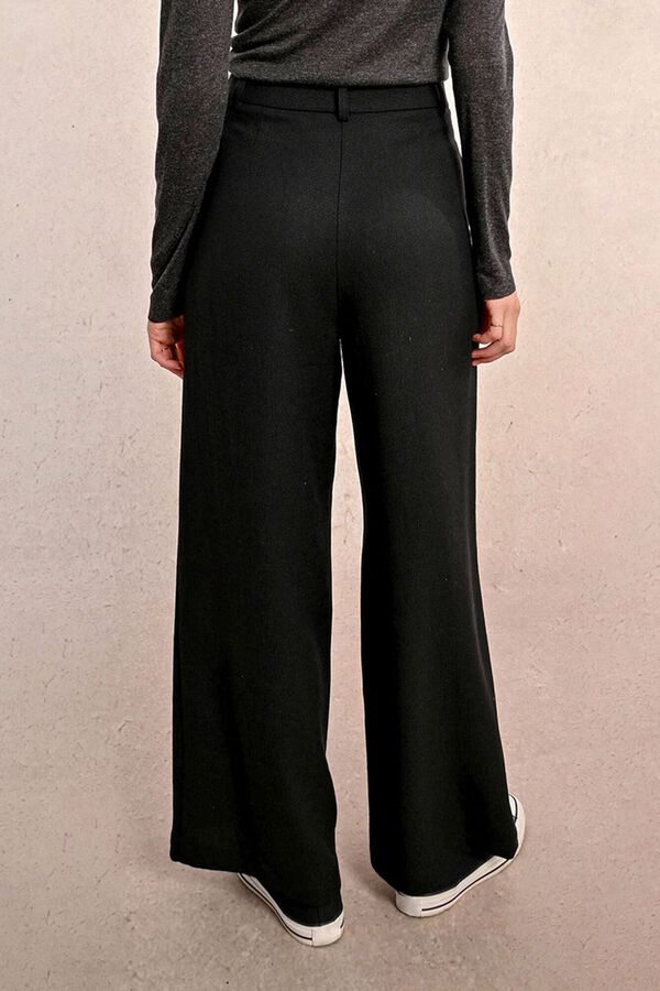 Molly Bracken Pantal&oacute;n de mujer tobillero perneras anchas Negro