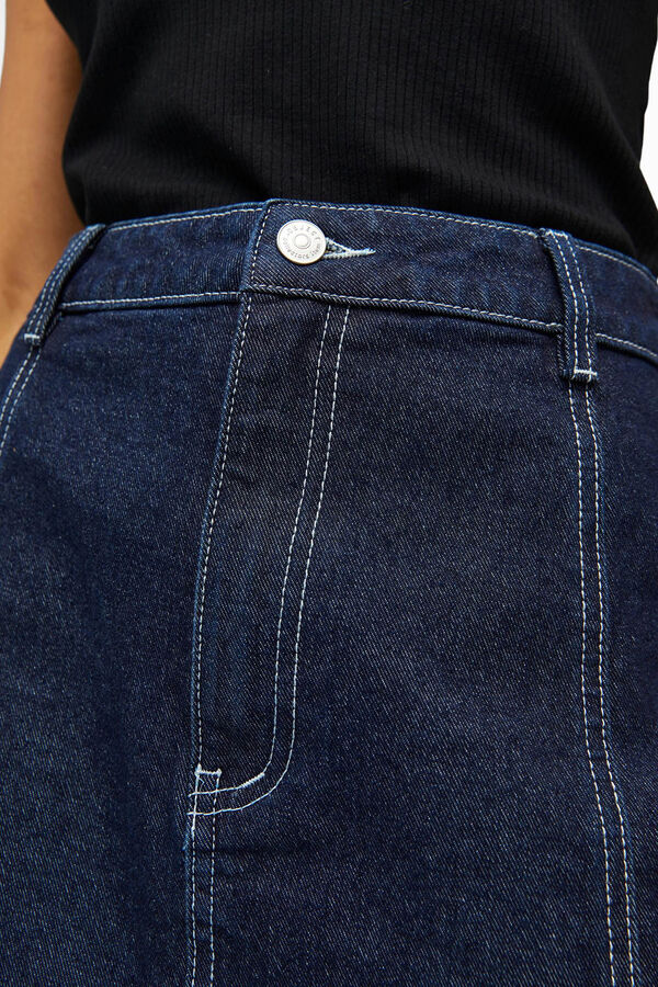 Cortefiel Saia jeans curta Azul