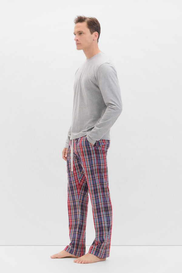 Cortefiel Conjunto de pijama malha e tecido Cinzento