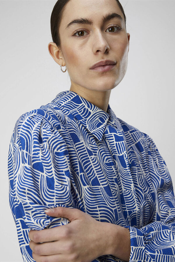 Object Vestido camiseiro estampado Azul