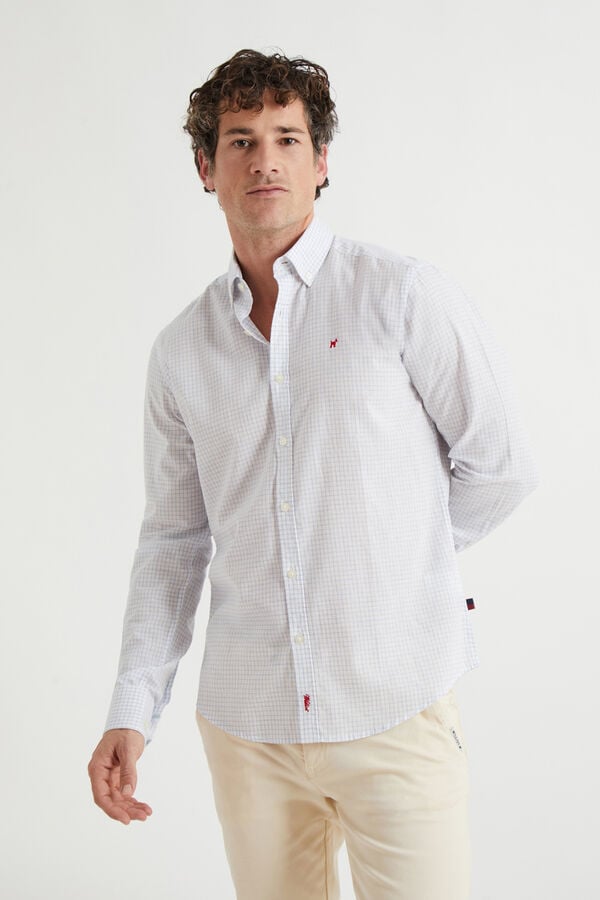 Williot Camisa xadrez de linho Azul