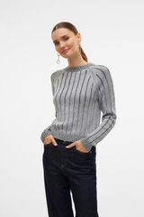 Vero Moda Su&eacute;ter riscas com lurex Cinzento