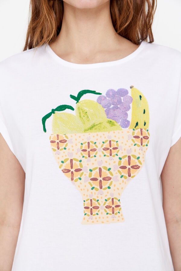 Cortefiel Camiseta estampada Estampado blanco
