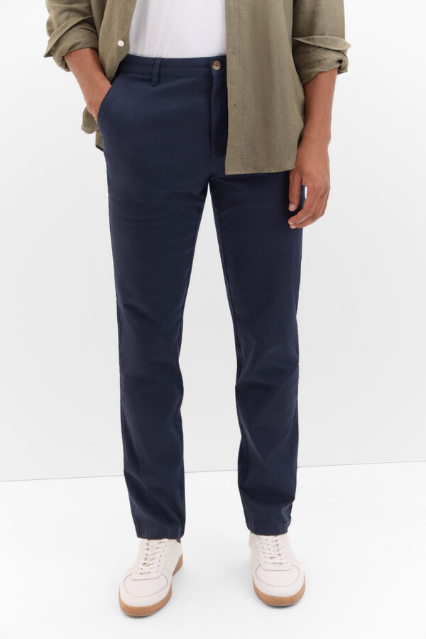 Cortefiel Pantal&oacute;n chino regular fit Azul marino