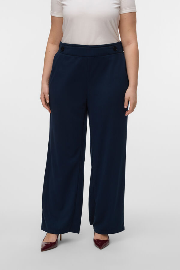 Vero Moda Curve Pantal&oacute;n cintura el&aacute;stica talla grande Azul marino