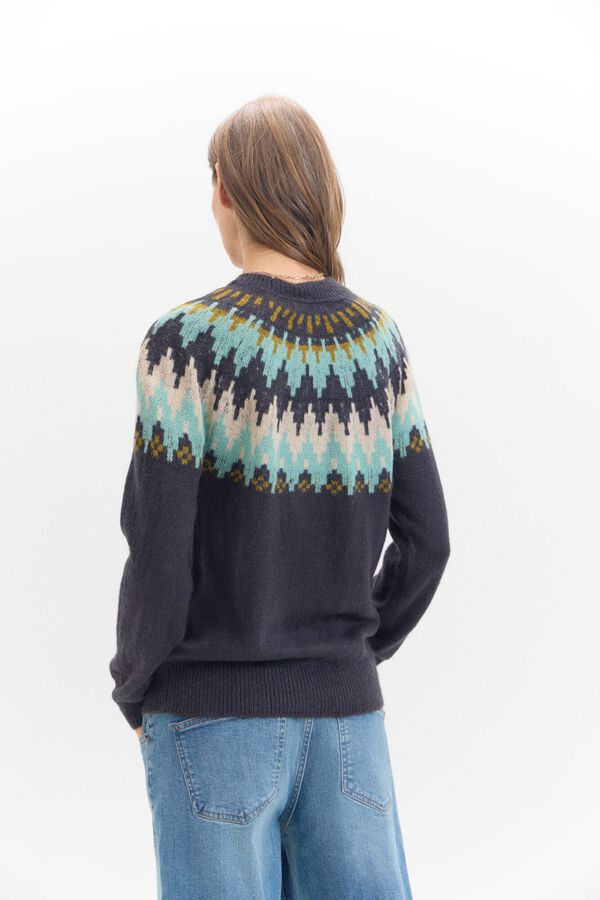 Cortefiel Jersey jacquard posicional Azul marino