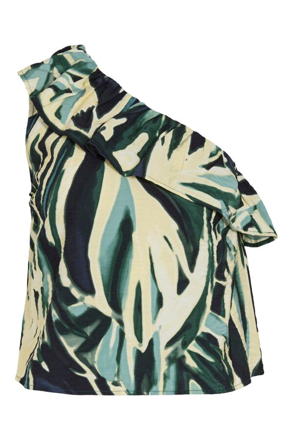 Vila Top com folho estampado em viscose Verde