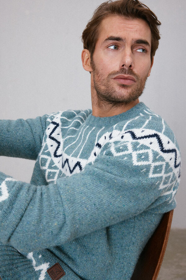 OOTO Camisola jacquard Natal Azul