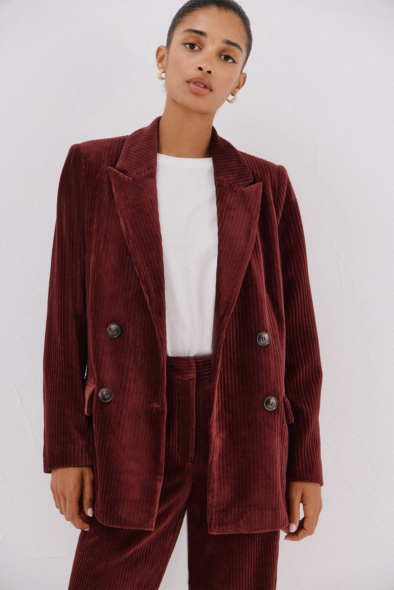 Cortefiel Blazer feminino de veludo