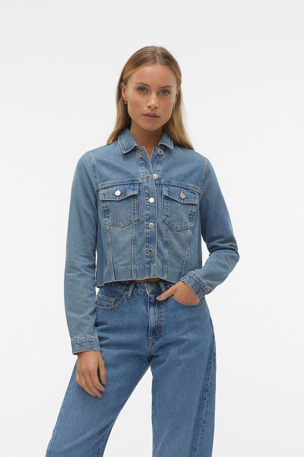 Vero Moda Blus&atilde;o ganga de manga comprida Azul