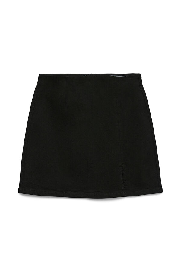 Vero Moda Saia curta jeans com fenda Preto