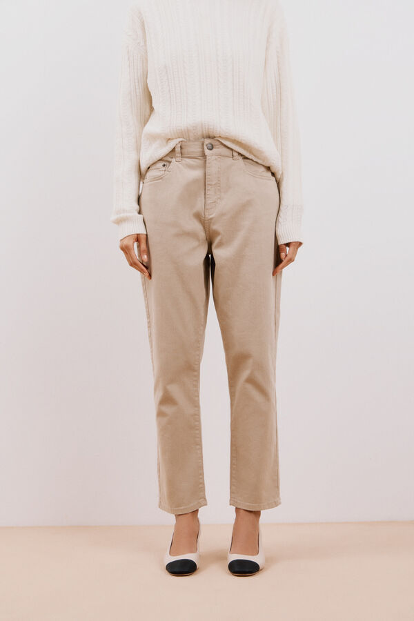 Cortefiel Jeans Mom Castanho