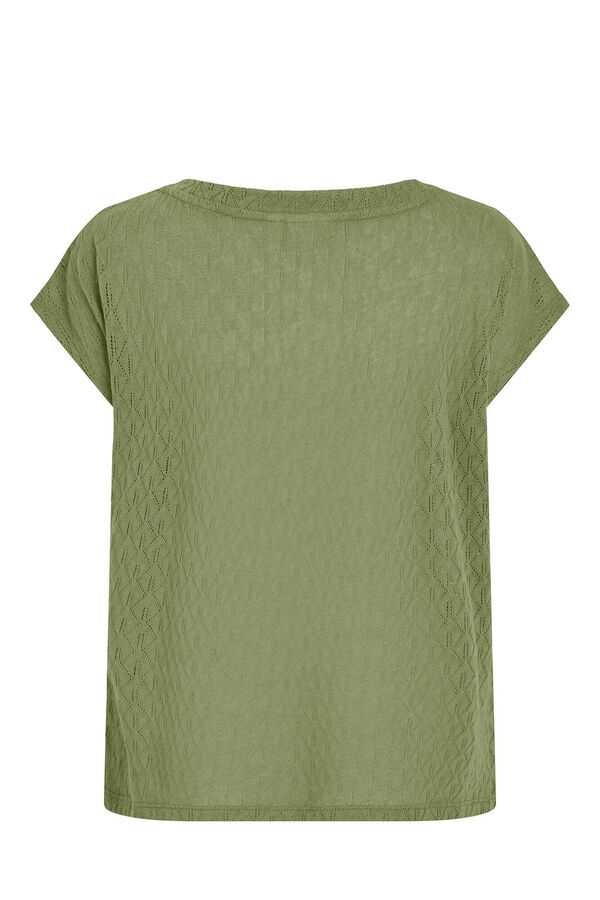 Vila Top manga corta punto pointelle Verde