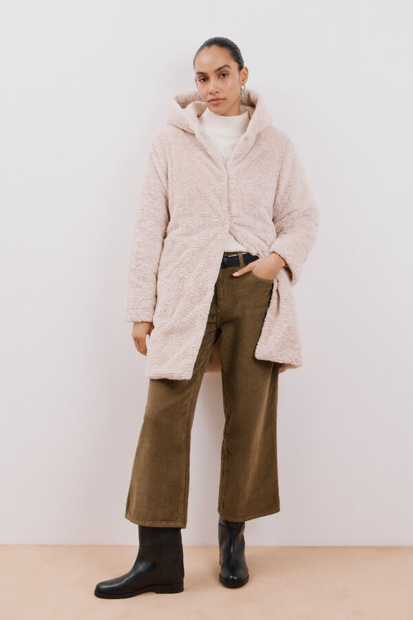 Cortefiel Sobretudo comprido reversível efeito pelo Ecru