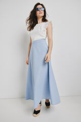 Vero Moda Falda larga de algod&oacute;n Azul