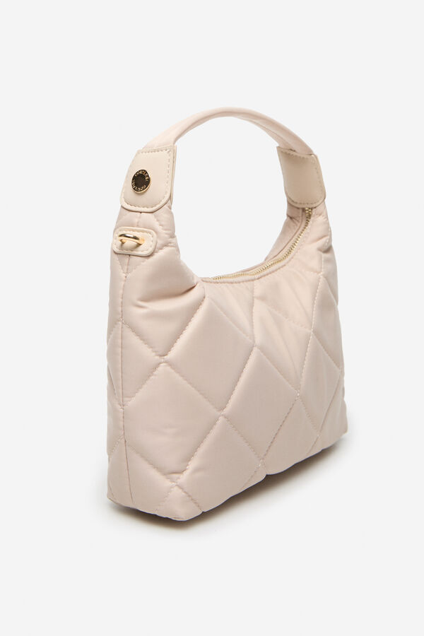 Cortefiel Bolso hombro nylon Marfil