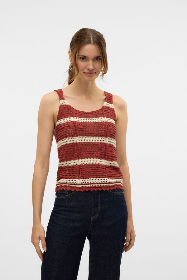 Vero Moda Blusa manga de crochet  Vermelho