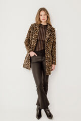 Vila Sobretudo de leopardo Castanho