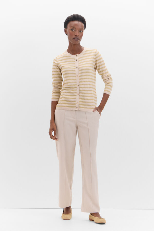 Cortefiel Chaqueta punto rayas. Arena