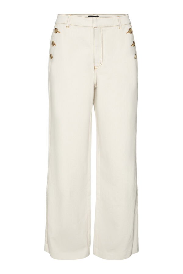 Vero Moda Pantalones detalles de botones Marr&oacute;n