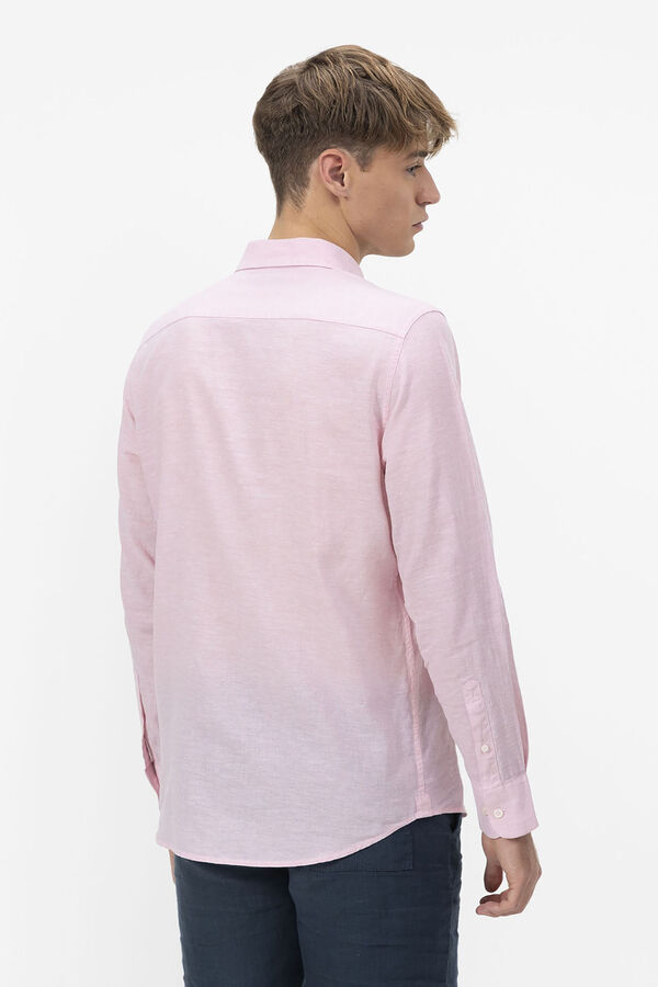 elPulpo Camisa de gola italiana com linho Subiu