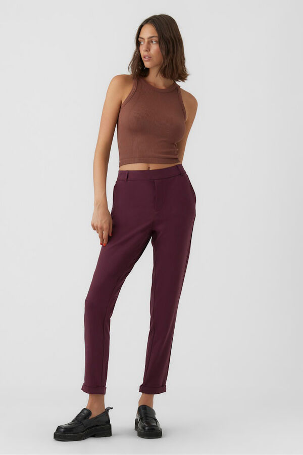 Vero Moda Cal&ccedil;as compridas retas  Roxo