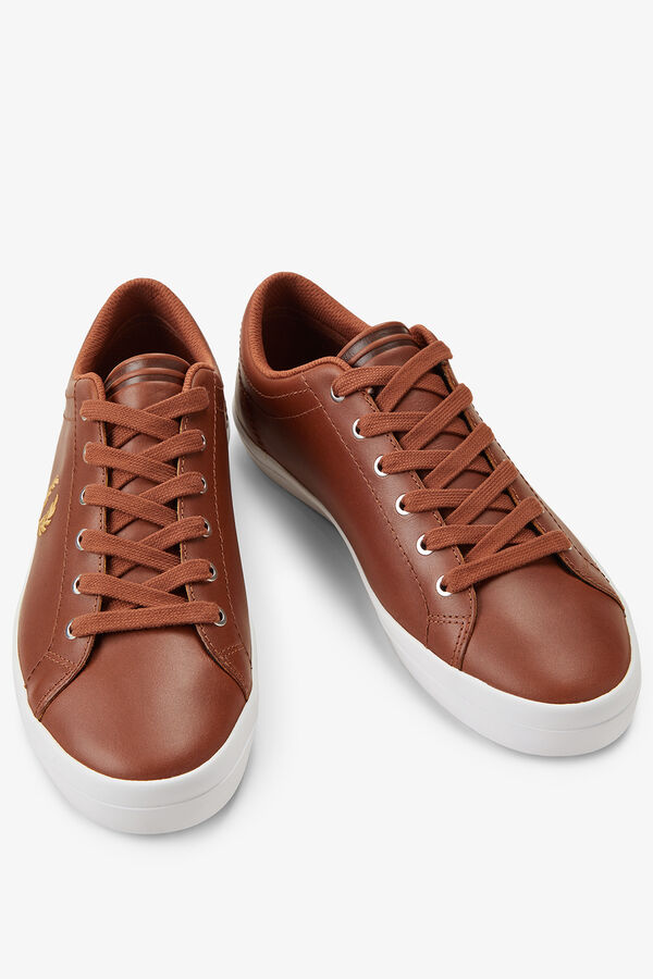 Fred Perry Zapatilla baseline leather Marr&oacute;n