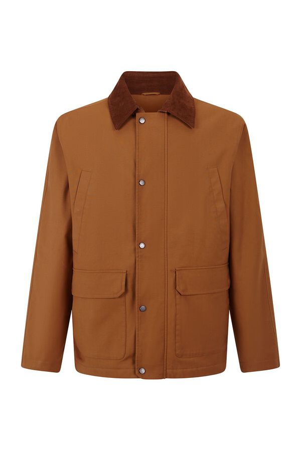 Cortefiel Chaqueta cuello combinado Marr&oacute;n