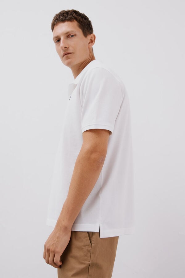 Cortefiel Polo b&aacute;sico piqu&eacute; Branco