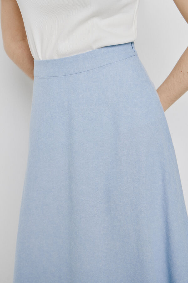 Vero Moda Falda larga de algod&oacute;n Azul
