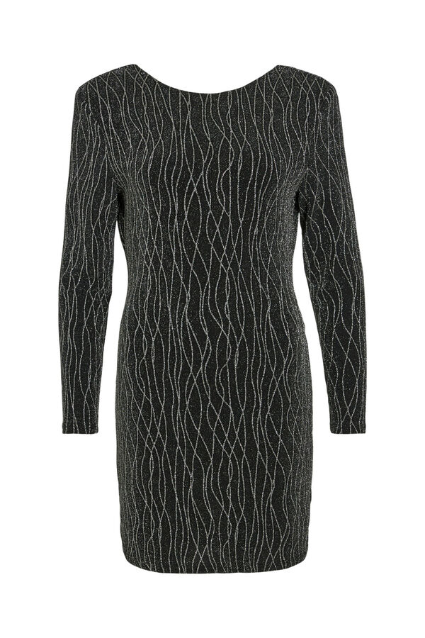 Vila Vestido curto com lurex Preto